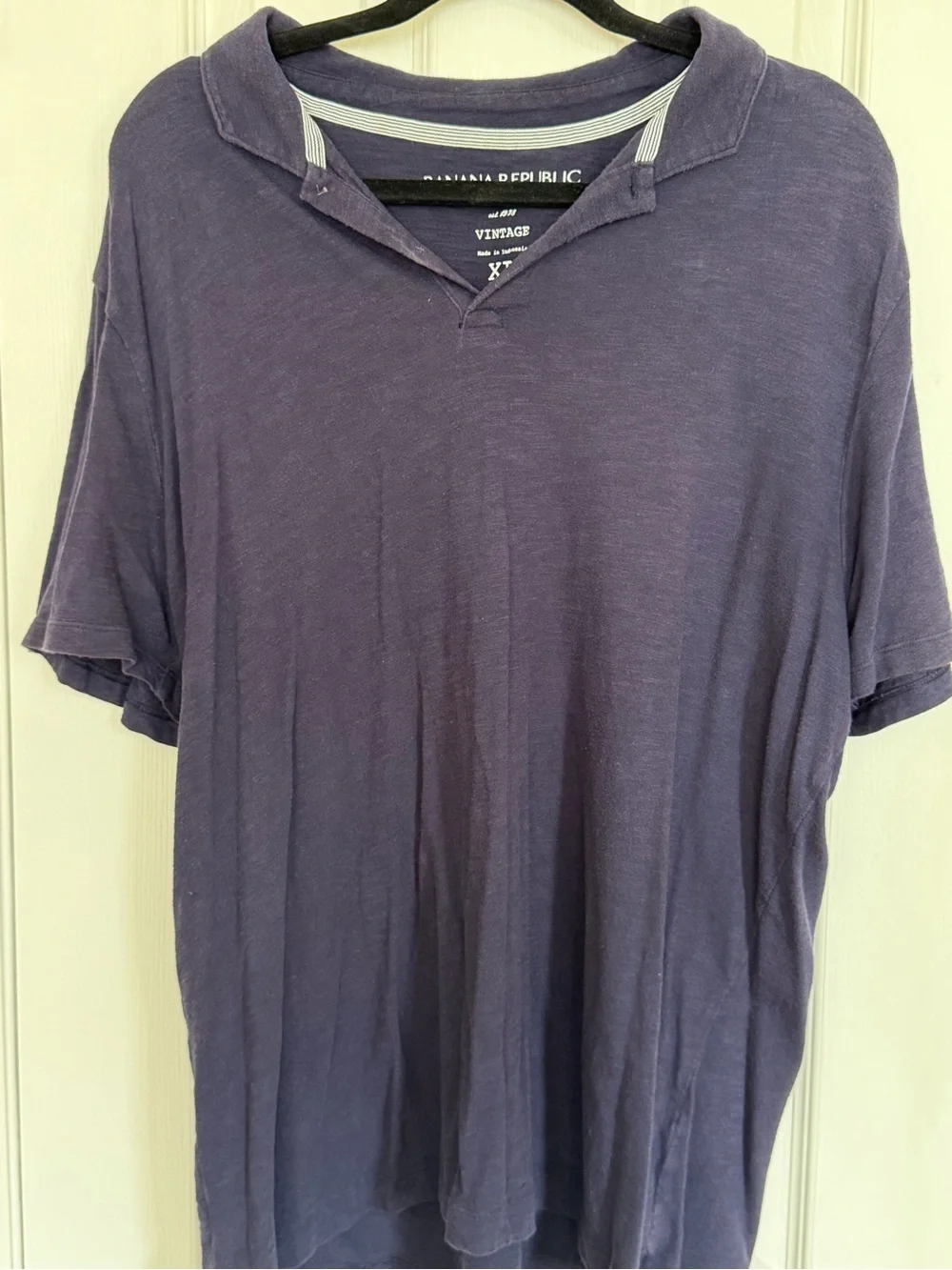 Banana Republic Mens Vintage Polo Shirt - XL Navy Blue Short Sleeve